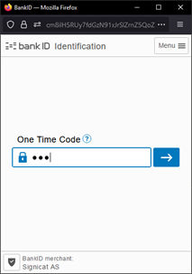 Authentication popup, screen 2